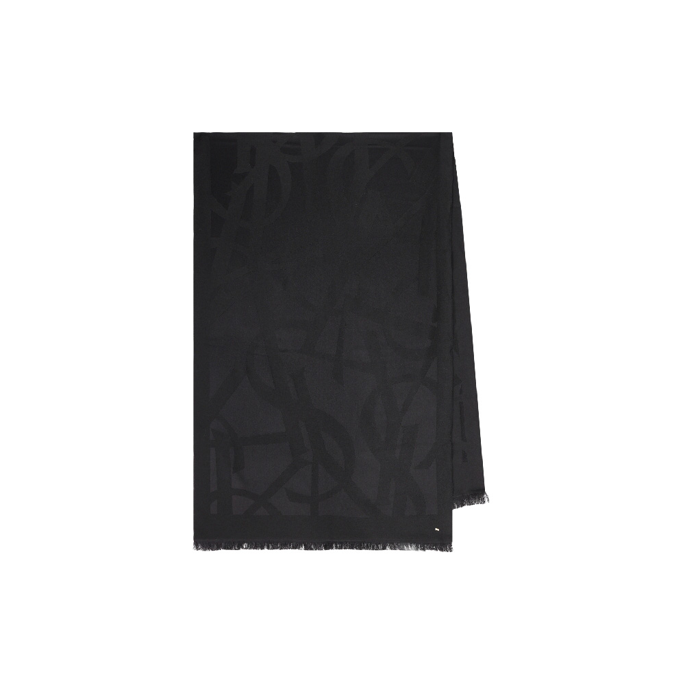 【정품/국내 배송】YSL 생로랑 블랙 울 머플러 7194283Y2101000