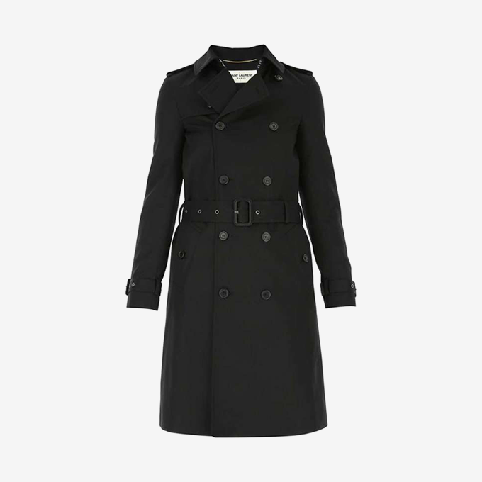 【정품/국내 배송】 YSL 생로랑 클래식 벨트 트렌치 코트 블랙 507530Y039W1000