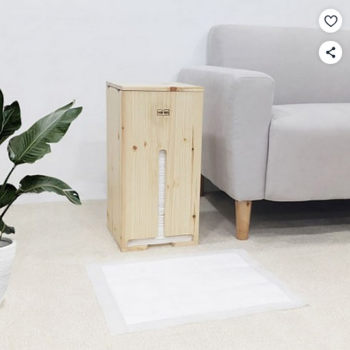 보이지 않게 숨기고, 한 장씩 꺼내 쓰는 원목 애견 패드 보관함+애견패드 50장