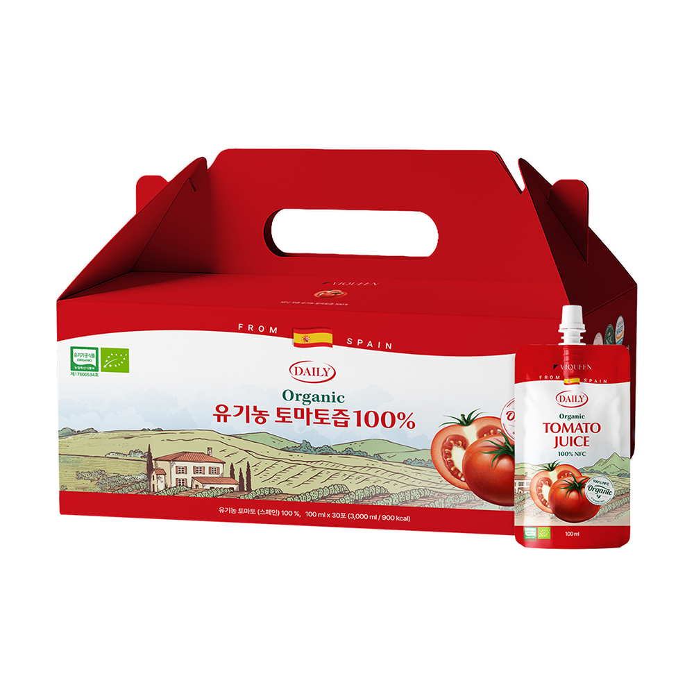[바이퀸] 유기농 100% 토마토즙 주스 100ml* 30포
