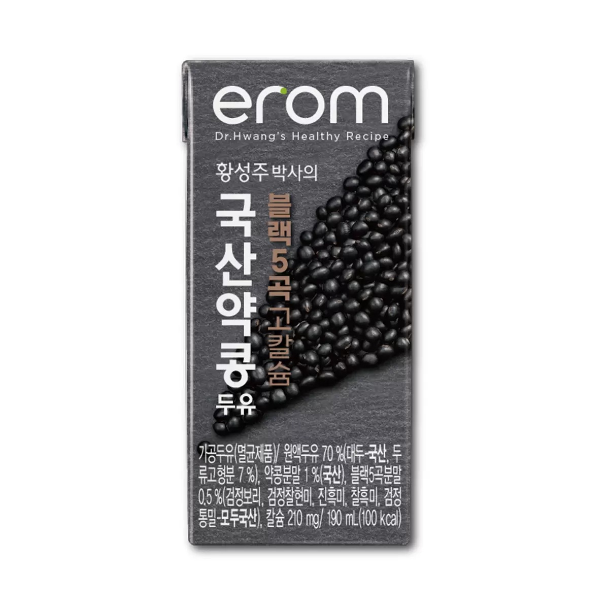 [이롬] 황성주박사의 검은콩 약콩 두유 (190ml 24팩*2박스) 블랙5곡 고칼슘