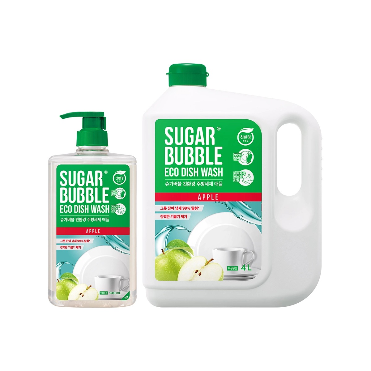 [슈가버블] 친환경 주방세제 (애플향) 4.0L * 940ml (대용량)