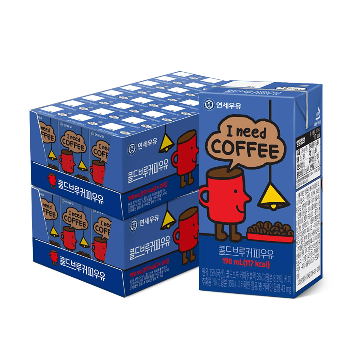 [연세] 콜드브루 커피 우유 190ml*48
