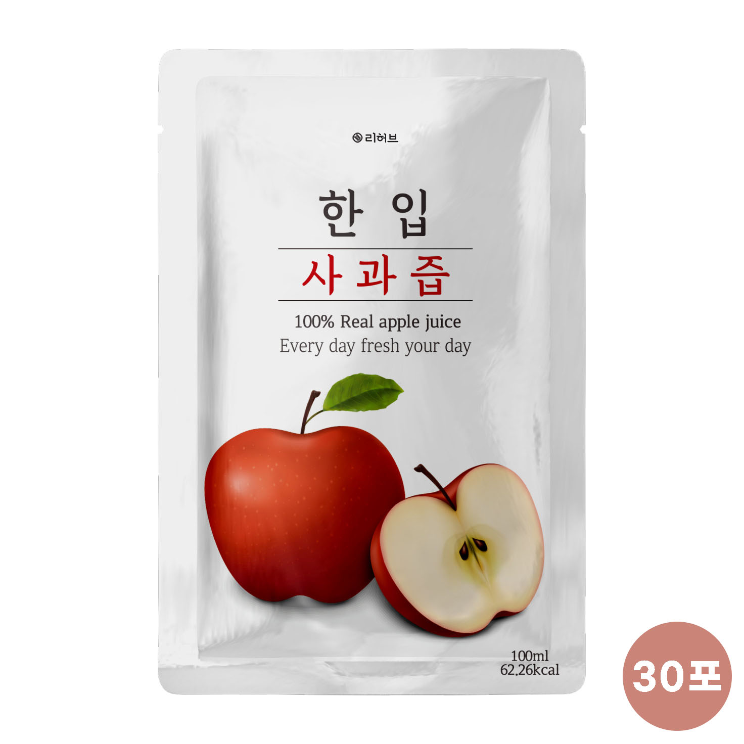 [영천] 무첨가 착즙100% 사과즙 100ml*30포 주스