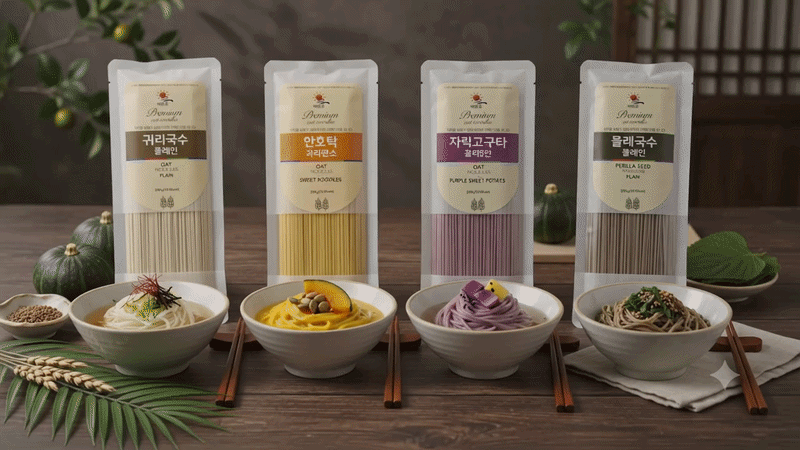 건강한 수제 귀리 , 자색고구마 , 단호박 , 들깨 국수 200g * 3봉